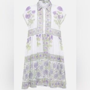 Juliet Dunn X MyTheresa purple floral mini dress cotton NWT